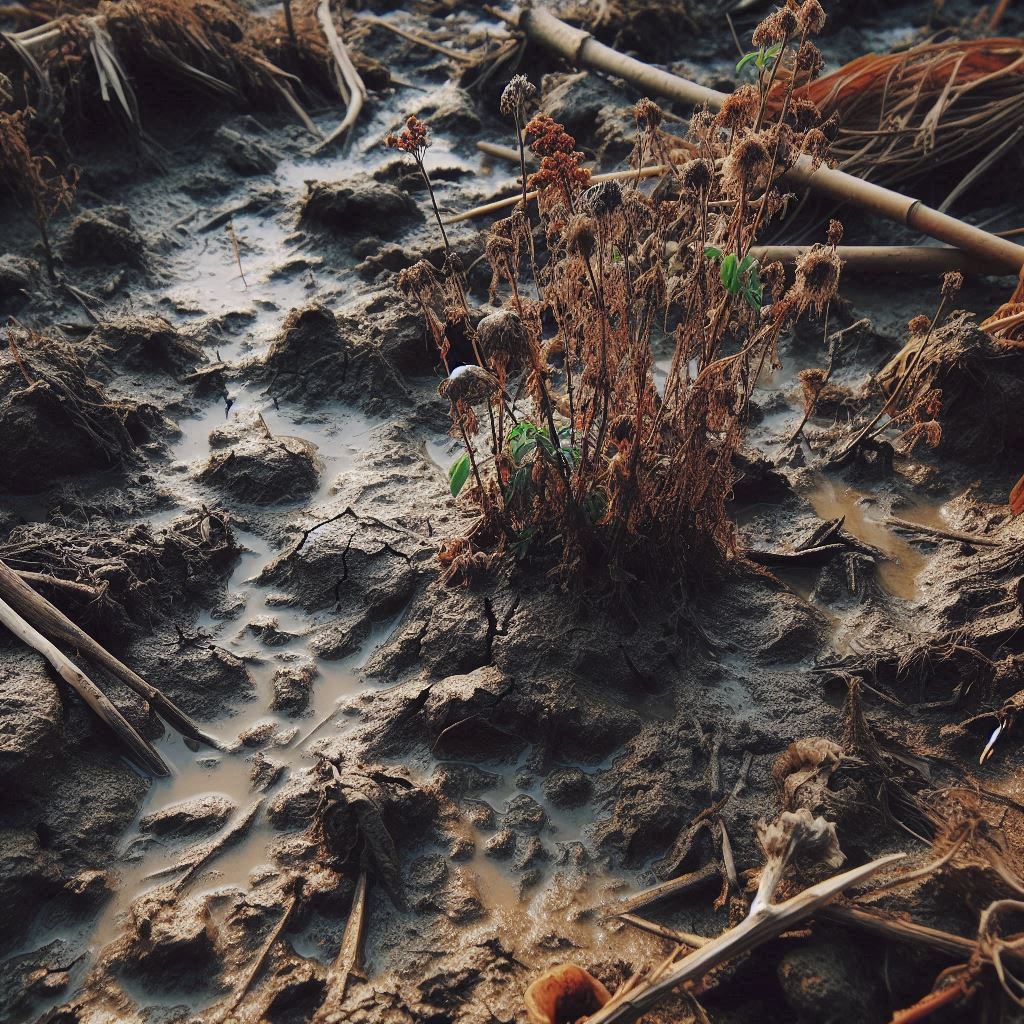 AI generated image of mushy soil